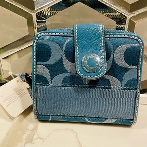 Coach Signature Teal Wallet